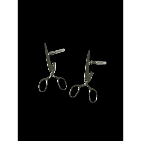 Silver Tone Scissors Earrings Hairdresser Gift Stylist Barber Quilter Seamstress - Picture 3 of 4